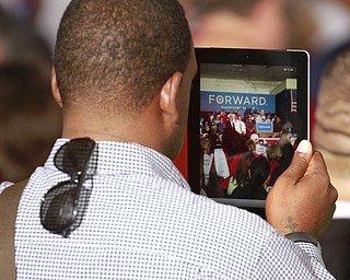 ROBERT K. YOSAY | THE VINDICATOR --..Vice President Joe Biden made several stops in the area on Friday as he stopped in the UAW 1714 Mocha House and the Canfield Fair...(AP Photo/The Vindicator, Robert K. Yosay)