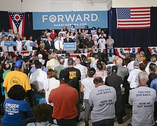 ROBERT K. YOSAY | THE VINDICATOR --..Vice President Joe Biden made several stops in the area on Friday as he stopped in the UAW 1714 Mocha House and the Canfield Fair...(AP Photo/The Vindicator, Robert K. Yosay)