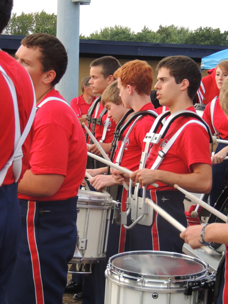 Fitch drum line gets the band in beat!
