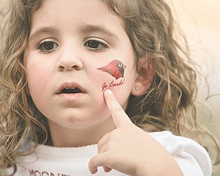 A young Mooney fan shows her Cardinal pride