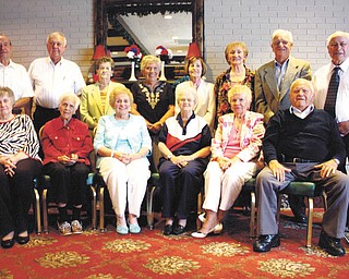 Austintown Fitch High School Class of 1947 celebrated its 65th class reunion at the Saxon Club on Aug. 11. Those attending were, in the front row from the left, Minnie Klein Haner, Mary Lou O’Hara Hildebrand, Jean Probst Duffett, Beverly Larson Mitchell, Helen Kogur Zynski and Shaffer Cormel. In the back row from left are Howard Crum, Ronald Brothers, Edna Slavik Bresnahan, Peggy Brown Kollar, Marilyn Shaw Boggs, Jo Kral Baker, Paul Markovsky and Wade Schisler.