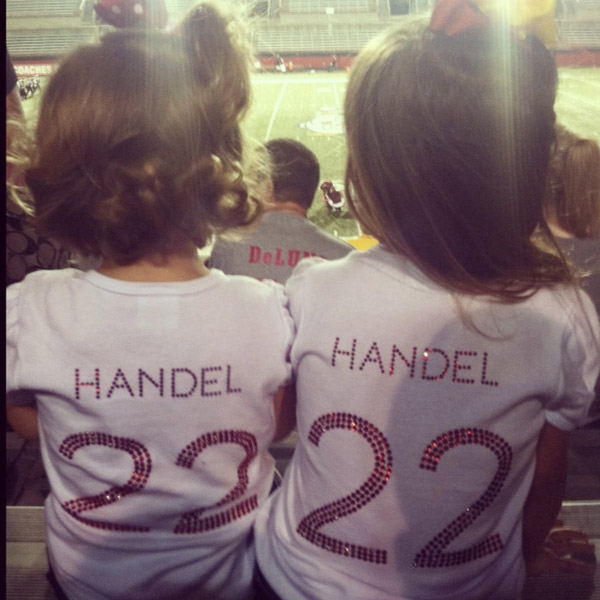 Cardinal Mooney's #22 Mark Handel's biggest fans: cousins Stella and Lily Sardich 
