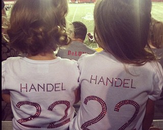 Cardinal Mooney's #22 Mark Handel's biggest fans: cousins Stella and Lily Sardich
