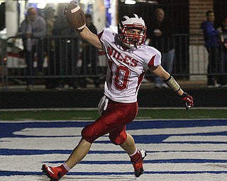 NICK MAYS l THE VINDICATOR  (10) Chris Parry of Niles is all smiles after scoring in the second quarter in Poland.  Niles vs Poland 09142012 Poland, Ohio