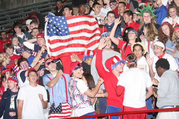 Cardinal Mooney Red White and Blue theme
