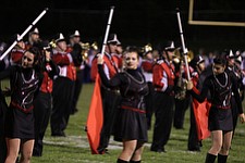 IMG 3483: The Struthers High School marching band performs during halftime of Friday nights football game between Hubbard and Struthers at Hubbard High School.ÊDustin Livesay Ê| ÊThe Vindicator Ê9/21/12 ÊHubbard, Ohio