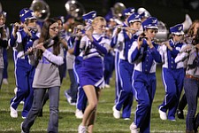 IMG 3496:ÊThe Hubbard High School marching band performs during halftime of Friday nights football game between Hubbard and Struthers at Hubbard High School.ÊDustin Livesay Ê| ÊThe Vindicator Ê9/21/12 ÊHubbard, Ohio