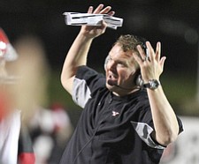 Willim D. Lewis the Vindicator   YSU's coach Eric Wolford during Saturday with uni.