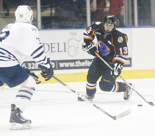 Ryan Lowney (13) is one of three healthy defensemen returning to the Youngstown Phantoms for the 2012-13 season. The Phantoms open their season Friday at home.
