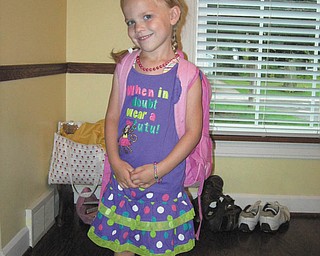 Lanie Joyce of Boardman is all smiles on her first day of preschool.