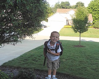 Jack Hurdley, 3, on his first day of preschool at St Paul's in New Middletown, had talked about this day for months and months. You can see the excitement on his face!