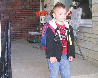Justin Jeffery Sudetic is pictured on his first day of preschool at McGuffey School in Youngstown.