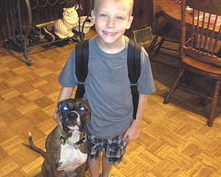 Keegan, of Niles, is all ready to go on his first day at Rhodes Elementary.