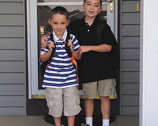 Dominic and Timmy Pappagallo of Mineral Ridge are heading out on their first day of kindergarten and second grade.