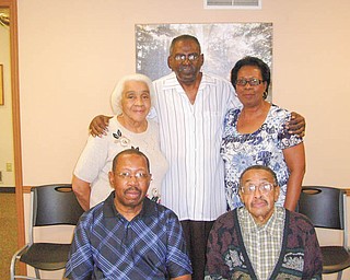 Members of Ebony Lifeline Support Group, a self-help organization for minorities, are promoting the 16th annual All Sports Banquet Oct. 19. From left seated are William Allen and Robert Thomas, a founder of the group with Luther Stubbs; and standing are Francis Prayor-Singleton, left, Jackie Martin and Pat Traylor.
