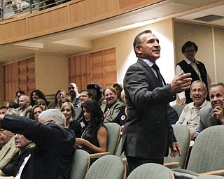MADELYN P. HASTINGS | THE VINDICATOR

Ray "Boom Boom" Mancini laughs with friends in the Ford Theater before the premier of "The Good Son".