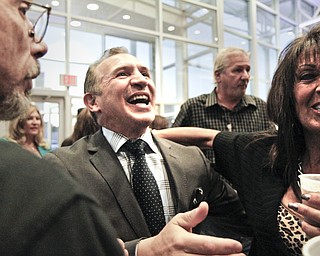 MADELYN P. HASTINGS | THE VINDICATOR

Ray "Boom Boom" Mancini laughs with old friend, Patty Barbone-Santarelli at the premier of "The Good Son".