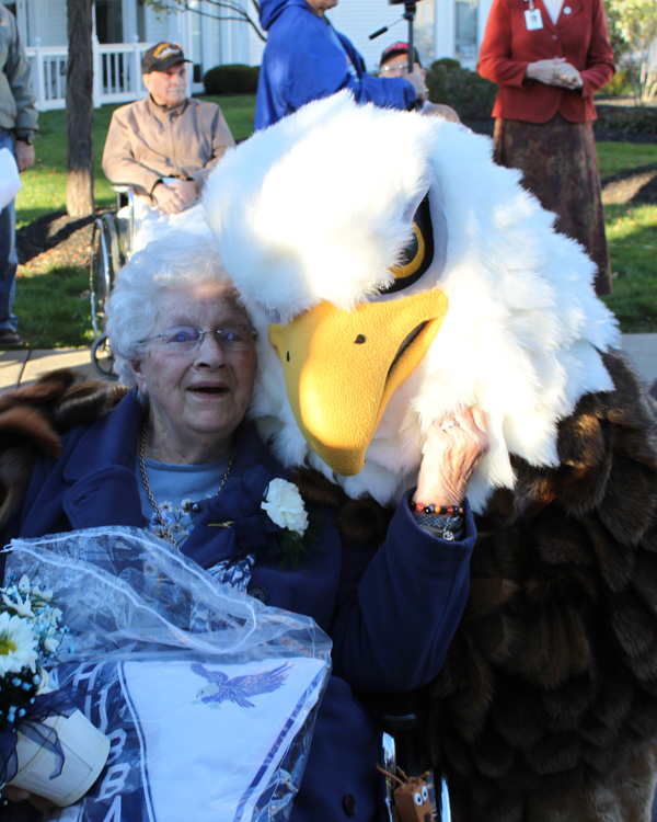 Hubbard Band visits their #1 fan and former Band Sponsor President at Assumption Nursing Home