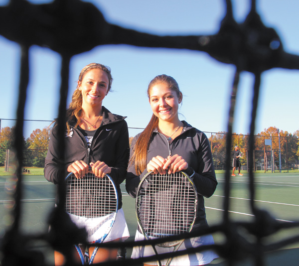 Cardinal Mooney’s doubles team of Jamie DiDomenico, left, and Dominque Cicchi are headed to the state tennis meet.