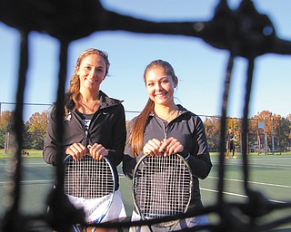 Cardinal Mooney’s doubles team of Jamie DiDomenico, left, and Dominque Cicchi are headed to the state tennis meet.