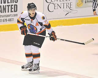 Youngstown Phantoms forward JT Stenglein is the first Phantom to be penalized in the USHL’s crackdown
against concussions for delivering a hit on a Cedar Rapid Rough Rider during a post-whistle scrum during their
Oct. 5 meeting.