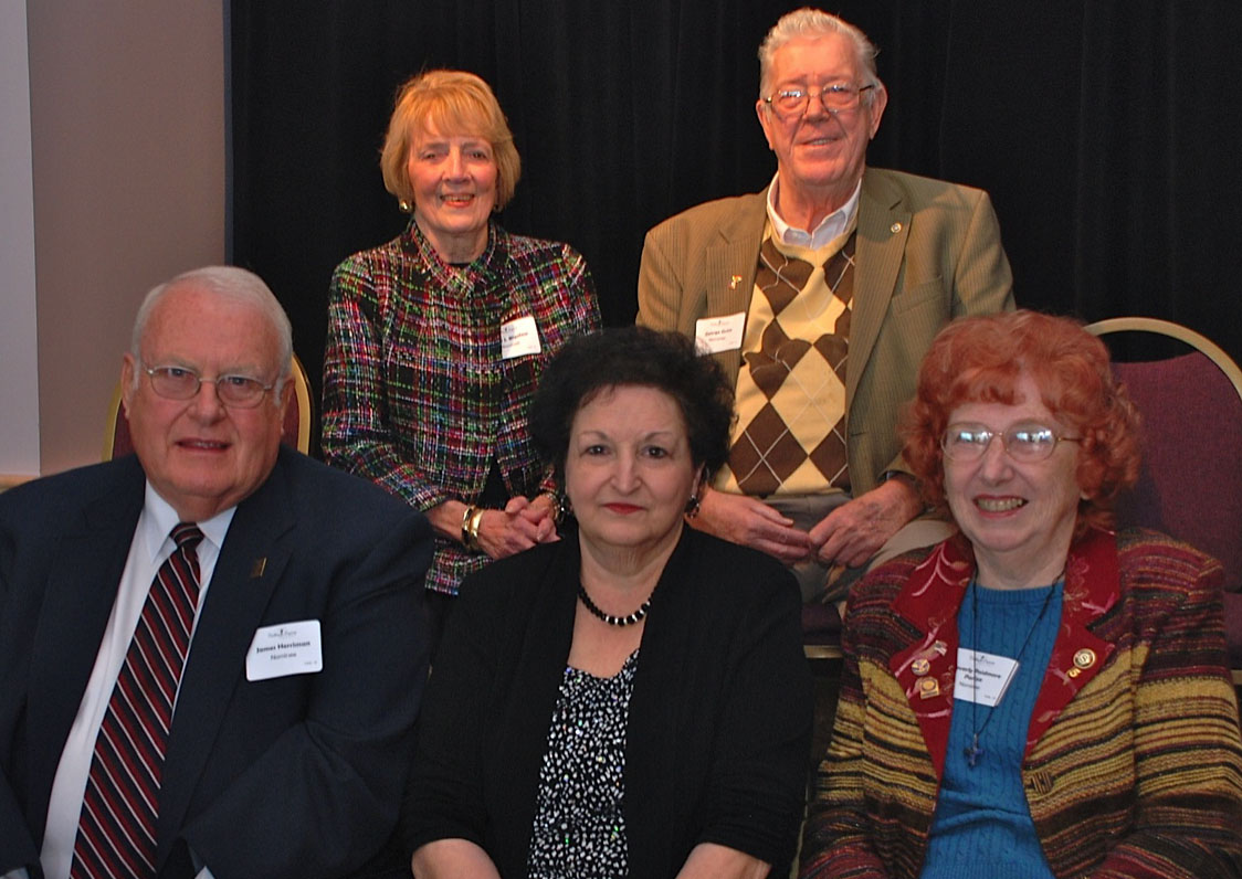 Recipients of the 2012 Valley Legacy Award for Outstanding Seniors are: seated, James E. Herriman, left, Diana Bauman and Beverly Poidmore Pariza, and, standing, Carol Bigelow, left, and George Grim.