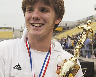 It has been a decade since a Valley soccer team won a state title when Pat Walker, above, and the Cardinal Mooney Cardinals downed Columbus DeSales for the Division II title in November 2002.