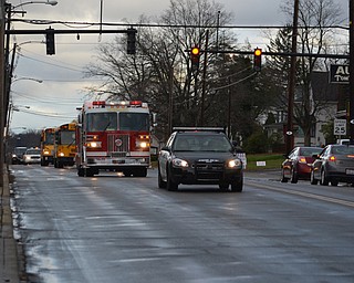 Hubbard's football team was escorted through Hubbard Saturday afternoon by Hubbard City Police Dept, Hubbard Township Police Department and Hubbard's Joint Fire District on their way to play Niles in the Div. 3 Regional 9 playoff game. Thanks safety forces!