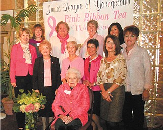 The Junior League of Youngstown honored breast-cancer survivors of the Mahoning Valley for the 18th year at its Pink Ribbon Tea recently at The Georgetown Banquet Center. Survivors shared their stories, struggles and victories. The Pink Ribbon Tea committee includes Sallie McKelvey, foreground; front row from left, Connie Knecht, Gretchen Backus, chairwoman Annette Camacci and Anna Marie Newman; and back row from left, Cindy Bennett, Paula Stefanski, Susan Berny, Rae Lackner, Sue Trebilcock and Pat Butto. Brenda M. Rider, founder of A Way With Words Foundation and a 13-year breast-cancer survivor, presented the program at this year’s event. A Way With Words is a nonprofit foundation dedicated to anyone who has been touched by cancer. ROCcK (Raising Our Commitment to Cancer Kids, a children’s choir formed by Rider, performed at the event. Generous support of members and corporate underwriters made it possible for 400 survivors to attend the event free of charge.