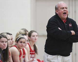 William d Lewis the Vindicator Columbiana coach Ron Moschella during 1rst half action Thursday at Lisbon.