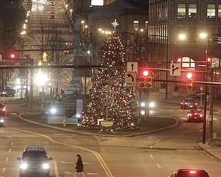 William d LEwis The Vindicator City Christmas tree and downtown lighting.