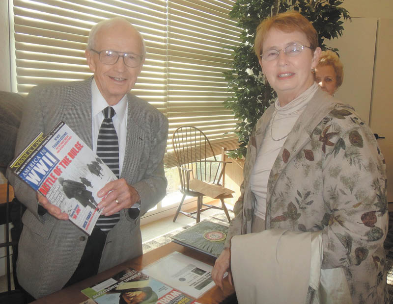 Howard Friend discussed World War II literature with Sue Hawkins Bell. The Poland resident and educator shared details of his military service at the December meeting of the Austintown Friends of the Library. The presentation “War is the Rage of Hell” outlined Friend’s experience as an infantry machine-gun runner during the Battle of the Bulge. Bell will discuss “A Journey from Somerset, England to Ohio” at the next meeting, 10 a.m. Jan. 28 at Austintown Library, 600 S. Raccoon Road.