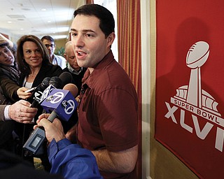 San Francisco 49ers CEO Jed York talks with reporters Thursday in New Orleans. The 49ers will play the Baltimore
Ravens in Super Bowl XLVII on Sunday.