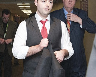 2/3/13 New Orleans LA.-NFL Super Bowl XLV11 Jed York CEO and his father the San Francisco 49er's hangs his head as he leaves his suite at the dome after the Ravens beat the 49ers'.The Baltimore Ravens the in Super Bowl XLV11 in New Orleans at the Mercedes Benz Super Dome. Photo©Suzi Altman