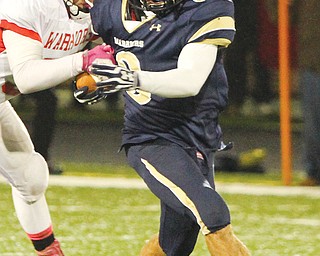 Brookfield senior Ryan Mosora, shown here during a game against Edgewood this season, was one of two area players to sign with YSU on Wednesday. Kicker Connor McFadden is also headed to YSU.