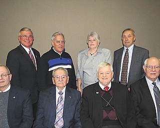 New officers recently sworn in to the Mahoning and Shenango Valley Chapter of the Military Officers Association of America are, from left in front, Lt. Col. Rod Hosler, first vice president; Major Peter Mihai, president; Lt. Col. Gary Williams, second vice president; Chief Warrant Officer 3 Don Oglesby, secretary/treasurer; and standing are board members, Lt. Col. Michael Wisniewski, former Capt. Dennis Gartland, Janet Oglesby and Col. John Koshan.