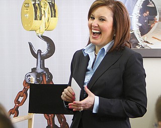 Lt. Gov. Mary Taylor said the governor’s tax proposal, including a 50 percent cut for small businesses, will
benefit the state’s economy. Taylor spoke Monday with local business owners at an event at City Machine Technologies Inc. in Youngstown.