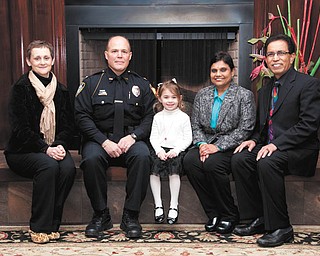 SPECIAL TO THE VINDICATOR
Honorees of the seventh annual Cattle Baron’s Ball planned March 23 at Antone’s Banquet Center are, from left, Anna Aey, YSU Chief of Police John Beshara, Ava Timko, Dr. Lakshmi Perni and Dr. V. C. Perni.