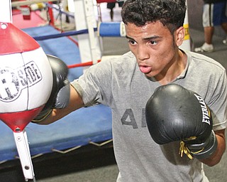 Boxer Alejandro “Popo” Salinas, shown here working out at the Southside Boxing Club, will headline Saturday’s amateur boxing show at the Saxon Club.