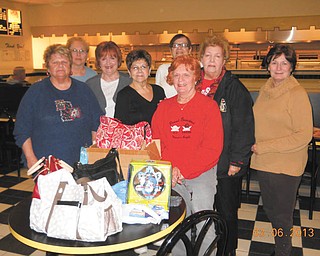SPECIAL TO THE VINDICATOR
Tri-Gold Chapter of the American Business Women’s Association will sponsor its annual basket auction April 6 at Christ Our Savior Parish at St. Nicholas Church, 764 Fifth St., Struthers. Doors open at 12:30 p.m. with drawings starting at
3:30 p.m. Admission is $5 and includes a full sheet of raffle tickets and door prize entry. There will be free light refreshments, cash door prizes, a 50-50 raffle and cash hat raffle. All proceeds will go to scholarship and education programs. Shown are board officers and members making plans for the auction. In front from left are Kay Meyers, secretary; Donna Farmer; Kathleen Poorman; Elena Nigro, vice president; Sarah Janutolo; and Sharon Pasquale, treasurer. In back are Dolly Sonnenlitter, president; and Mary Ann David.