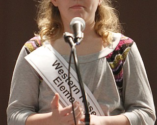ROBERT  K.  YOSAY  | THE VINDICATOR --..FACES   Western Reserve Elementary -  Chole Kalina ....The 80th  Youngstown Vindicator Spelling Bee was held at Kilcawley Center on YSU Campus  Saturday morning with  60 competitors from area schools.. ..(AP Photo/The Vindicator, Robert K. Yosay)