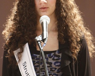 ROBERT  K.  YOSAY  | THE VINDICATOR --..FACES   Struthers Middle school  Caitlyn Neapolitan-..The 80th  Youngstown Vindicator Spelling Bee was held at Kilcawley Center on YSU Campus  Saturday morning with  60 competitors from area schools.. ..(AP Photo/The Vindicator, Robert K. Yosay)