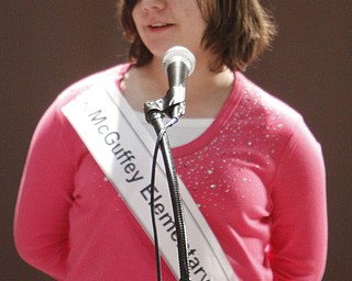 ROBERT  K.  YOSAY  | THE VINDICATOR --..FACES -- McGuffey Elementary Bethany Garcia a 5th grader -  ..The 80th  Youngstown Vindicator Spelling Bee was held at Kilcawley Center on YSU Campus  Saturday morning with  60 competitors from area schools.. ..(AP Photo/The Vindicator, Robert K. Yosay)