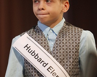ROBERT  K.  YOSAY  | THE VINDICATOR --..FACES --   Chris Daniels 4th Grader Hubbare Elementary..The 80th  Youngstown Vindicator Spelling Bee was held at Kilcawley Center on YSU Campus  Saturday morning with  60 competitors from area schools.. ..(AP Photo/The Vindicator, Robert K. Yosay)