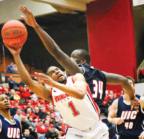 Youngstown State senior guard Blake Allen (1) has helped lead the Penguins to their first postseason tournament as a Division I team. They will play Oakland in tonight’s CIT opener at Beeghly Center.