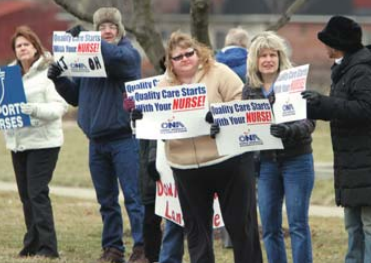 Some of the 400 registered nurses at ValleyCare Northside Medical Center manned informational picket lines Tuesday in front of the hospital on Gypsy Lane, Youngstown.