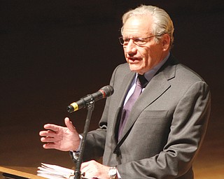 Bob Woodward of the Washington Post talks about politics, the presidency and journalism Thursday at Stambaugh Auditorium.