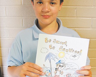 Anson Hankey, 12, a sixth-grader at St. Christine School in Youngstown, won a statewide contest for his poster about sun safety. Anson’s artwork is now entered into a national contest through the Shade Foundation.