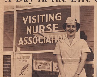 This picture of Jeanette MacLennan Van Brocklin was published on the front page of The Vindicator's June 26, 1960, Rotogravure Section. It was part of a full-page package focusing on her as she performed her many duties as a nurse with the Visiting Nurse Association. The entire page was sent to us by her husband, Harry Van Brocklin. The couple live in Poland.