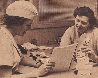 This picture of Jeanette MacLennan Van Brocklin, left, was published on the front page of The Vindicator's June 26, 1960, Rotogravure Section. It was part of a full-page package focusing on her as she performed her many duties as a nurse with the Visiting Nurse Association. The entire page was sent to us by her husband, Harry Van Brocklin. The couple live in Poland.